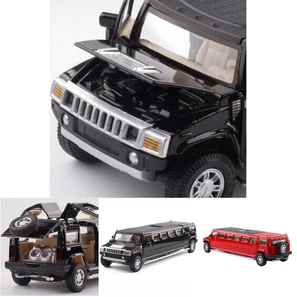 Stunning Alloy H6 132 Scale Model Car With Light Up Features And Pull Back Action