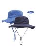 Solid color children's fisherman hat with large brim, fashionable and versatile beach hat, cute baby sun hat