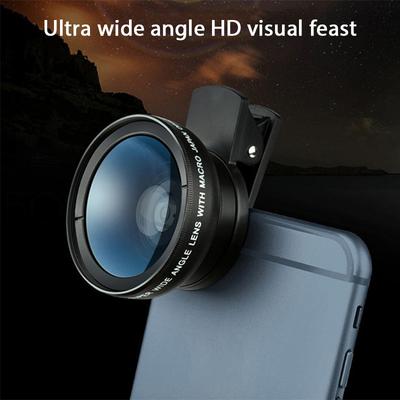 2 Functions Mobile Phone Lens 0.45X Wide Angle Len & 12.5X Macro HD Camera Lens Universal for iPhone Android Phone