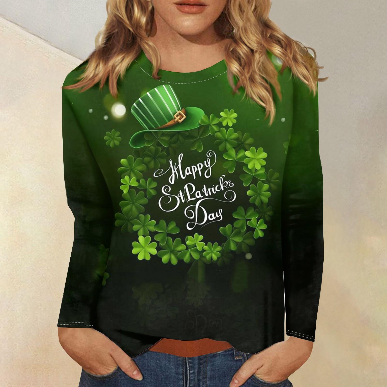 

Женская модная повседневная футболка с круглым вырезом и длинным рукавом с принтом, топ XXL