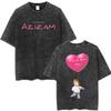 Vintage Washed Ed Sheeran Play Tour  T Shirt Cotton Casual Short Sleeve Tshirts Men Women Fashion Hip Hop Oversized Tshirt