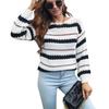 Women S Striped Long Sleeve Knit Sweater Loose Fit Autumn Winter