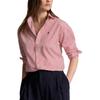 Polo FW24 Striped Pony Embroidered Loose Fit Button-Up Long Sleeve Shirt Women Shirts Pink WMPOSHTNDN20256-100