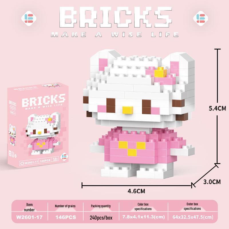 Cartoon Figurine Building Blocks: Kuromi, Cinnamoroll & Melody Rabbit - Educational Toy Blind Box for Kids