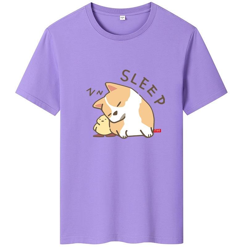 Summer Cartoon Printing Short-sleeved T-shirt Men And Women Couples Loose Loose Shirt Tops Aesthetic Clothing Summer Tops