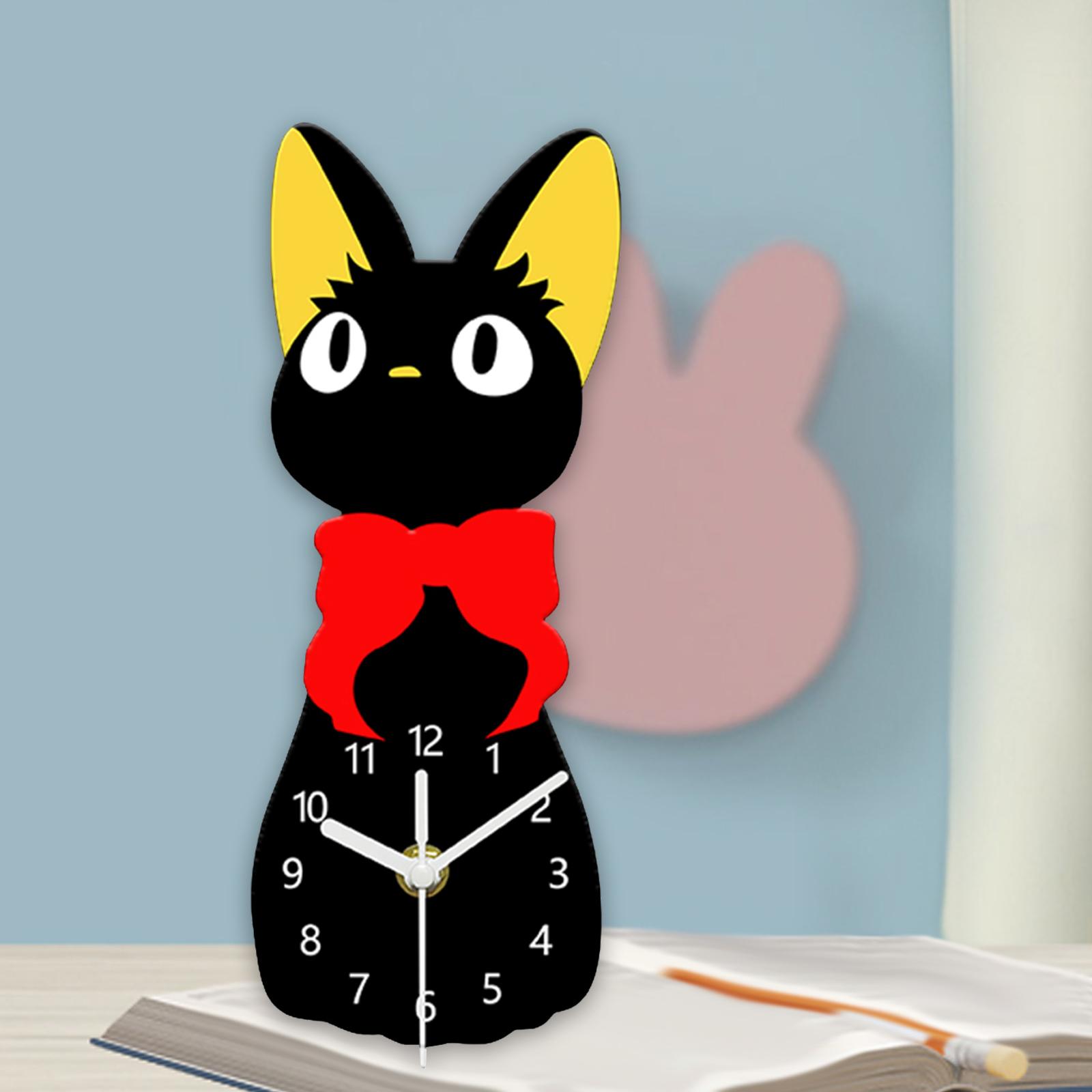 

Adorable Cat Table Clock Desk Clock Non Ticking Decorative Tabletop Ornament Home Decoration for Countertop Home Dining Room чёрный
