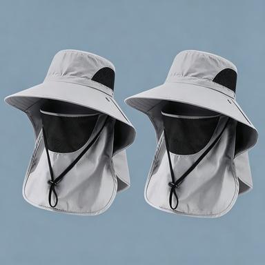 Summer Sun Hats UV Protection Outdoor Hunting Fishing Cap For Men Women Hiking Camping Visor Bucket Hat Neck Flap Fisherman Hat