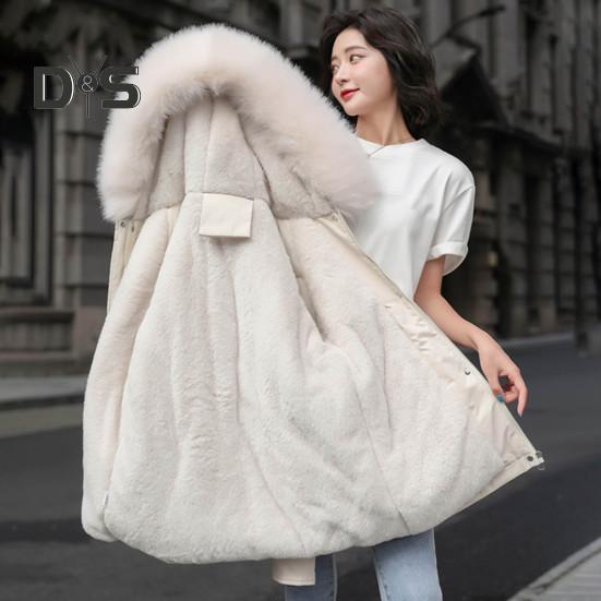 Jaqueta feminina acolchoada, casaco forrado de pelúcia com cordão na cintura, jaqueta acolchoada quente de inverno com capuz de pele sintética para trabalho, moda urbana