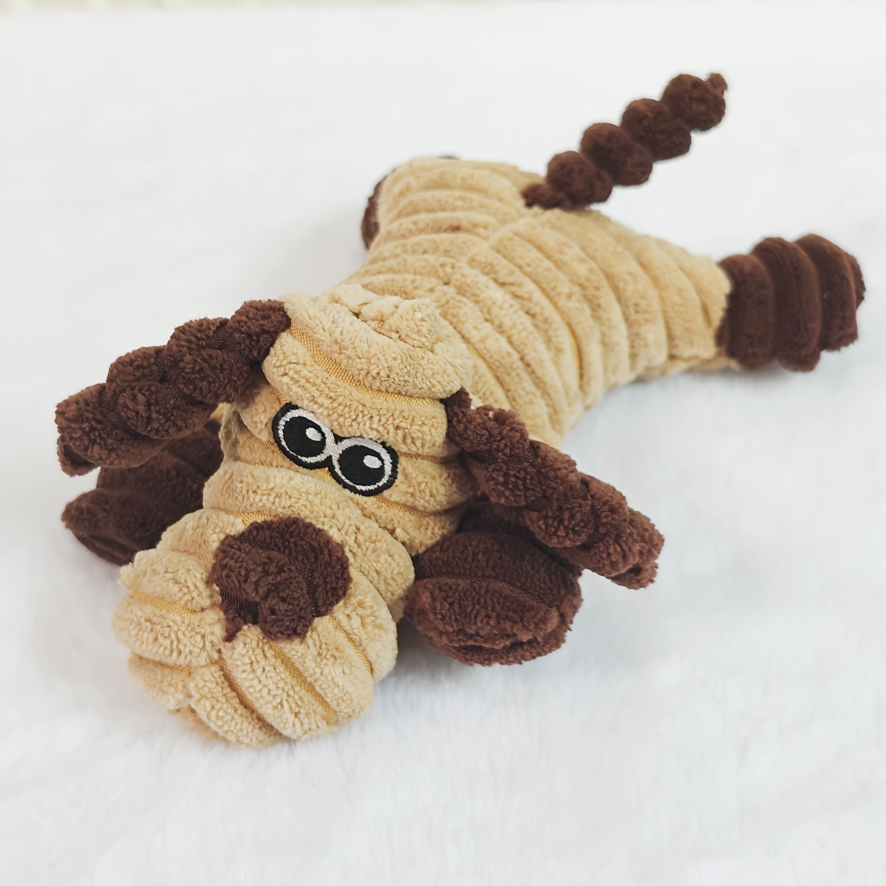 

1 шт. Плюшевая полосатая игрушка-качалка для собак - Устойчивая к укусам и износу, Прочная собака, Психологическая стимуляция и Чистка зубов Интерактивный тренировочный подарок Brown dog