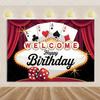 Decorazioni Festa di Compleanno a Tema Carte da Gioco Striscione Sfondo Casinò Dado da Poker Sfondo Scintillante Forniture Oggetti di Scena per Fotografia