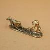Brass Farmer and Cow Tea Pet: Creative Office Decor, Symbolizing Diligence and Craftsmanship - Ideal Gift.