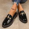 Women's Spring/Autumn Loafers - New Style Round-Toe British-Style Chunky Sole Height-Enhancing Slip-On College Shoes