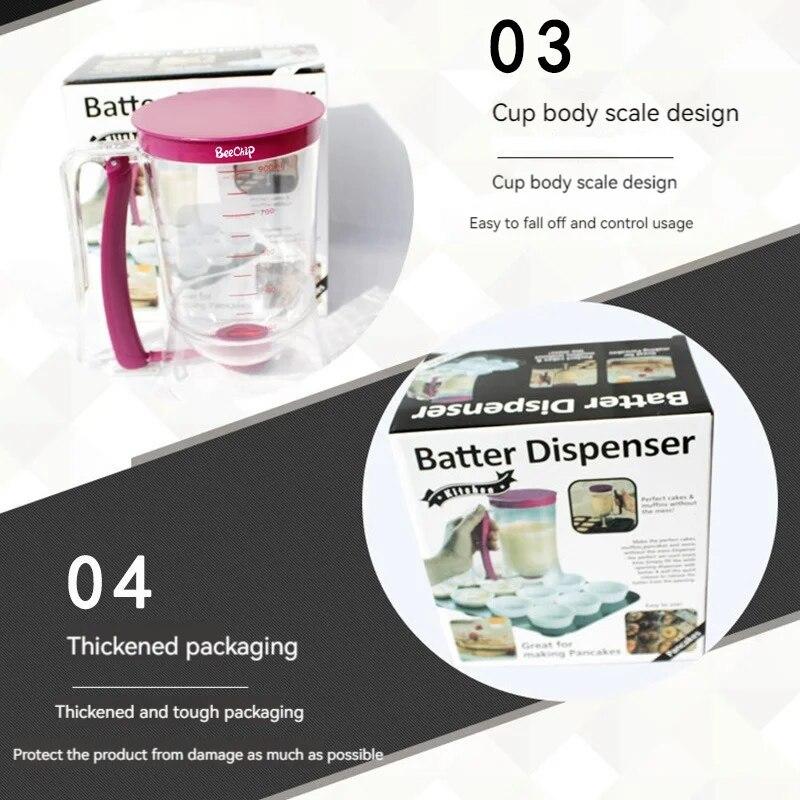 Handhållen smetfördelare för muffins Lättanvänd smetfördelare och smörseparator med mätskåror Kök