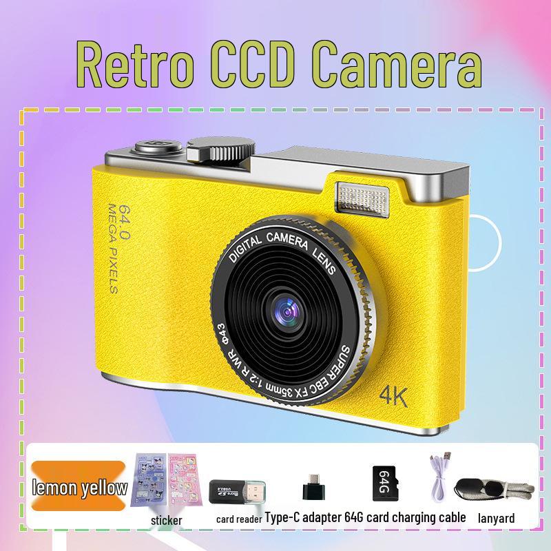 4K Retro CCD Portable Camera for Students - Children's Day Gift