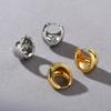 Hongkong Stil Metall Glatt Wassertropfen Ring Ohrringe Ohrstecker Fortgeschritten Retro Kalter Wind Temperament Mode Vielseitige Ohrringe Damen