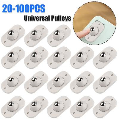 20-100PCS Rotating Wheel Mute 360° Rotation Ball Caster Strong Load Bearing Versatile for The Bottom of Storage Box Trash Can