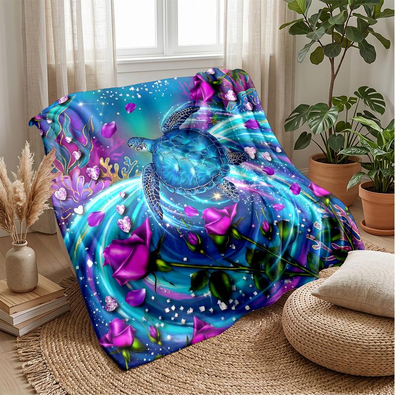 Ocean Adventure Turtle 8 Theme blanket Lightweight Warm Flannel Blanket Decorative Throw Blanket for Home Decoration