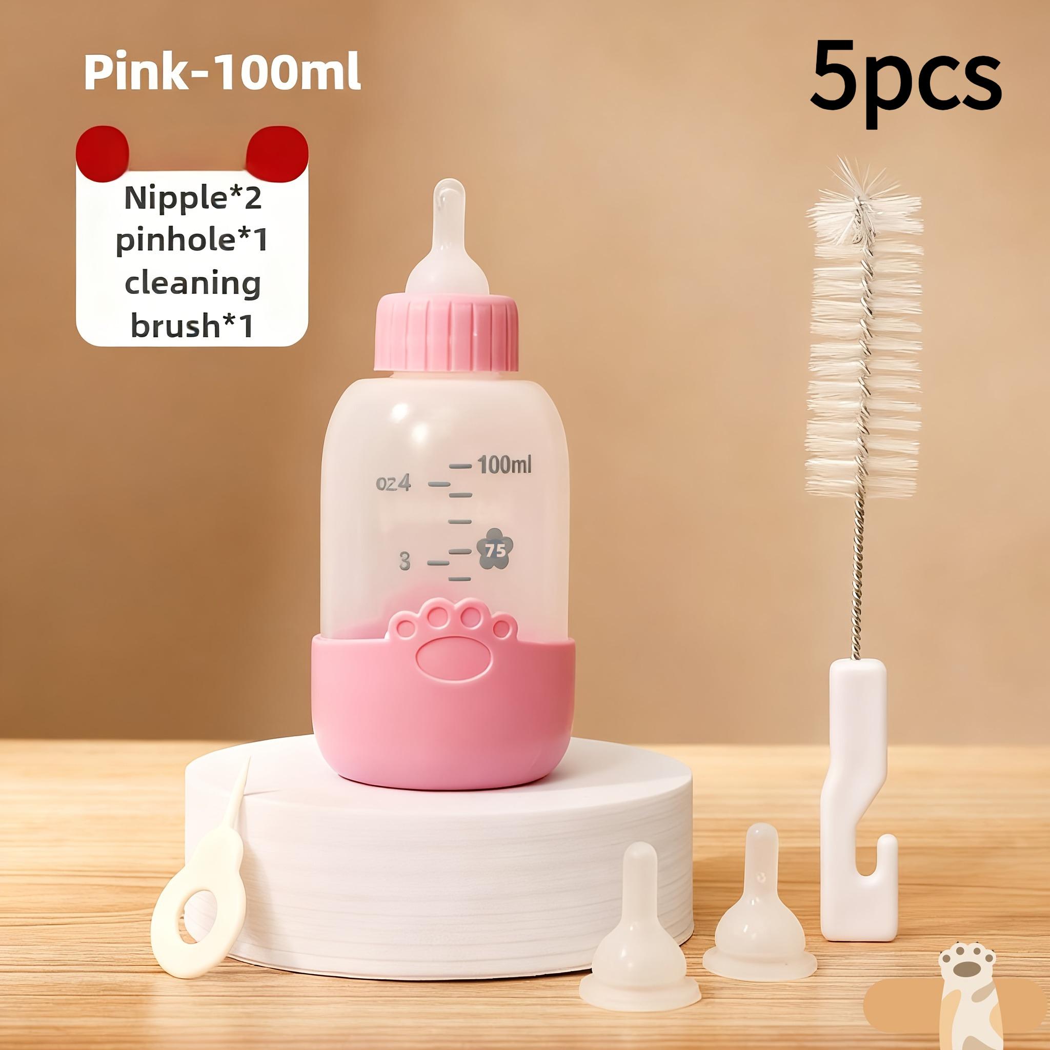 

5pcs Anti-Choke Pet Bottle with Soft Nipple&Anti-Vomit Valve-Ergonomic Feeding System,Durable Hygienic Material,Easy-Pour Spout