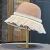 Trendy Sun-protective Woman's Fisherman Cap Breathable Elegant Straw Hat Lace trim Versatile Beach Cap for Outdoors