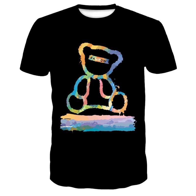 Summer Men's T-shirt 3D Printed Raccoon Fashion Casual Round Neck Short Sleeved T-shirt Youth T-shirt Top