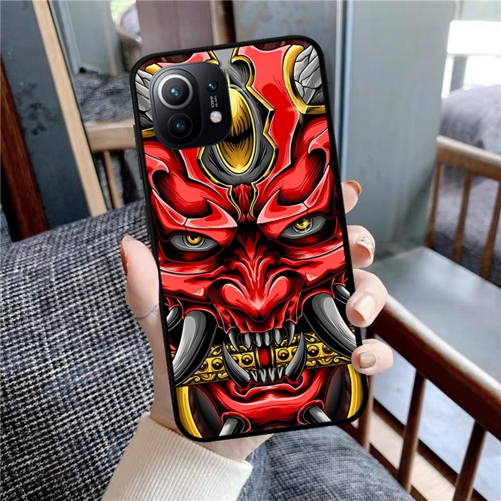 Samurai Oni Mask Phone Case For Xiaomi Mi 5X 8 9 10 11 12 Lite Pro 10T PocoX3pro PocoM3 Note 10 Pro Lite