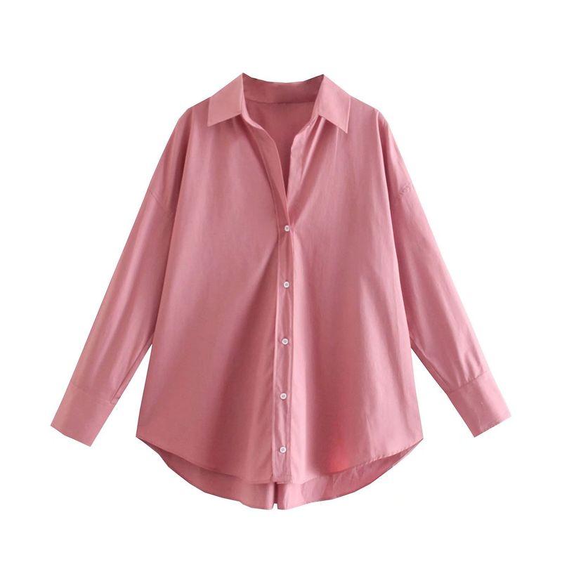 Fashion Spring Basic Style Long Sleeves Shirt Poplin