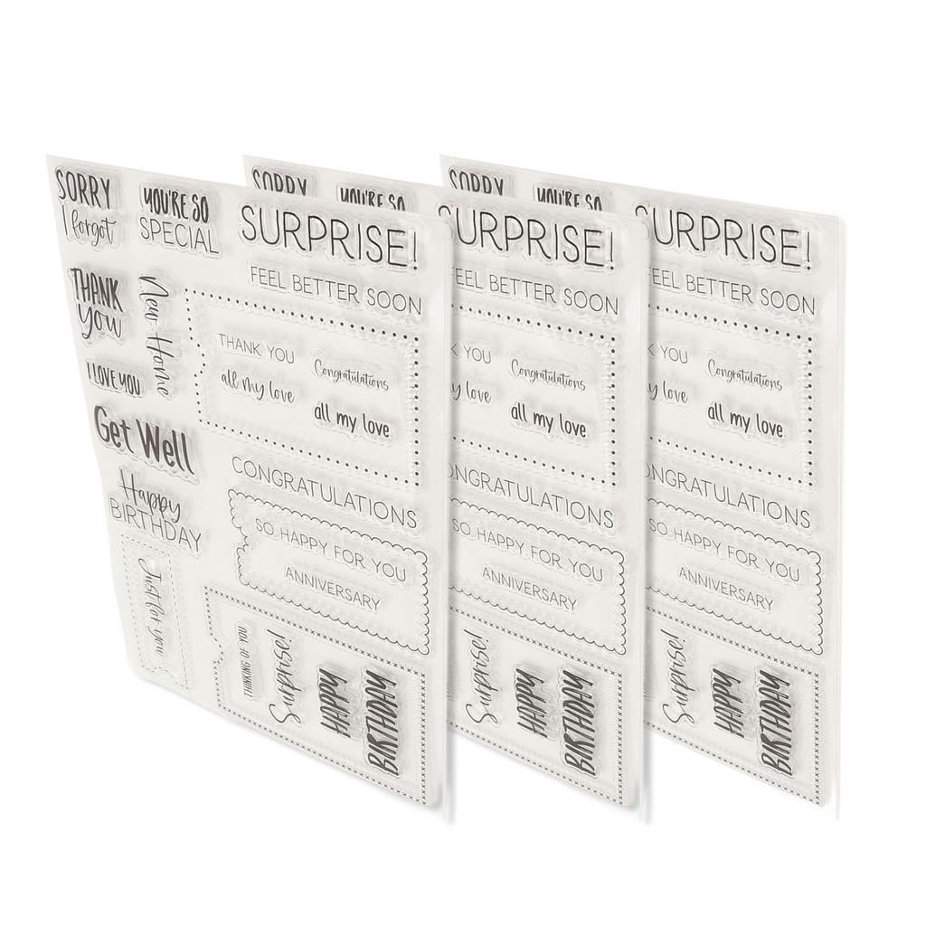 3pcs Clear Stamps  Interesting  Reusable  Material Transparent Appearance Embossing Scr