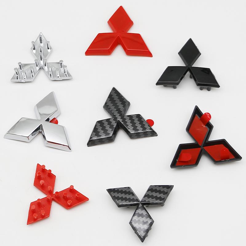 ysdf5 For Mitsubishi Pajero Xpander Space Star Ralliart Delica ASX 1Pc Mitsubishi Logo Steering Wheel Decal 3D Sticker Car Badge Logo