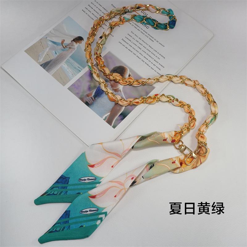 115cm Universal Mobile Phone Wrist Lanyard for Women Girls Silk Scarf Decorative Crossbody Chain Phone Neck Strap Hanging Cord