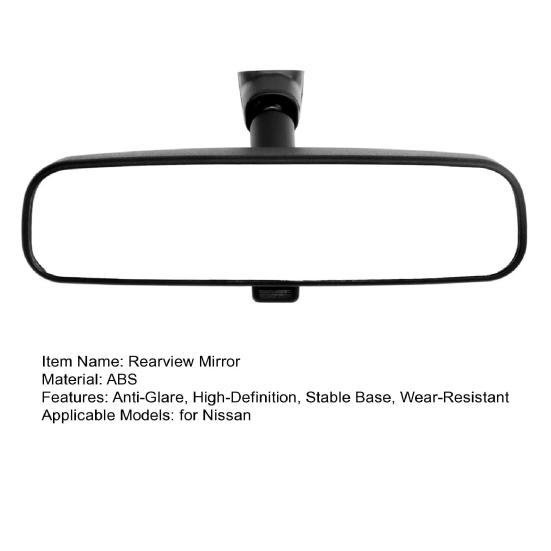 Interior Rear View Mirror Assembly for Nissan Altima Tiida Sylphy Qashqai Murano, Manual Anti-Glare Mirror, Clear Vision & Stable
