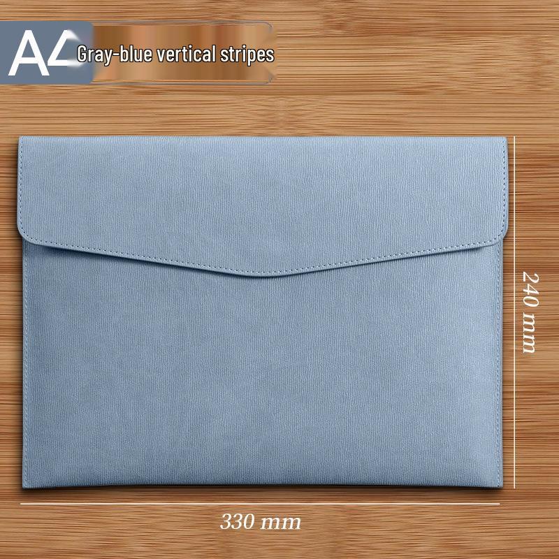 A4 Textured Leather File Bag, Custom Logo, Waterproof, Large Capacity Document Holder