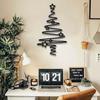 Décor Mural Arbre de Noël Léger Décor Mural Noir Ornement Mural de Noël en Forme d'Étoile Pour Espace Extérieur Chambre de Noël