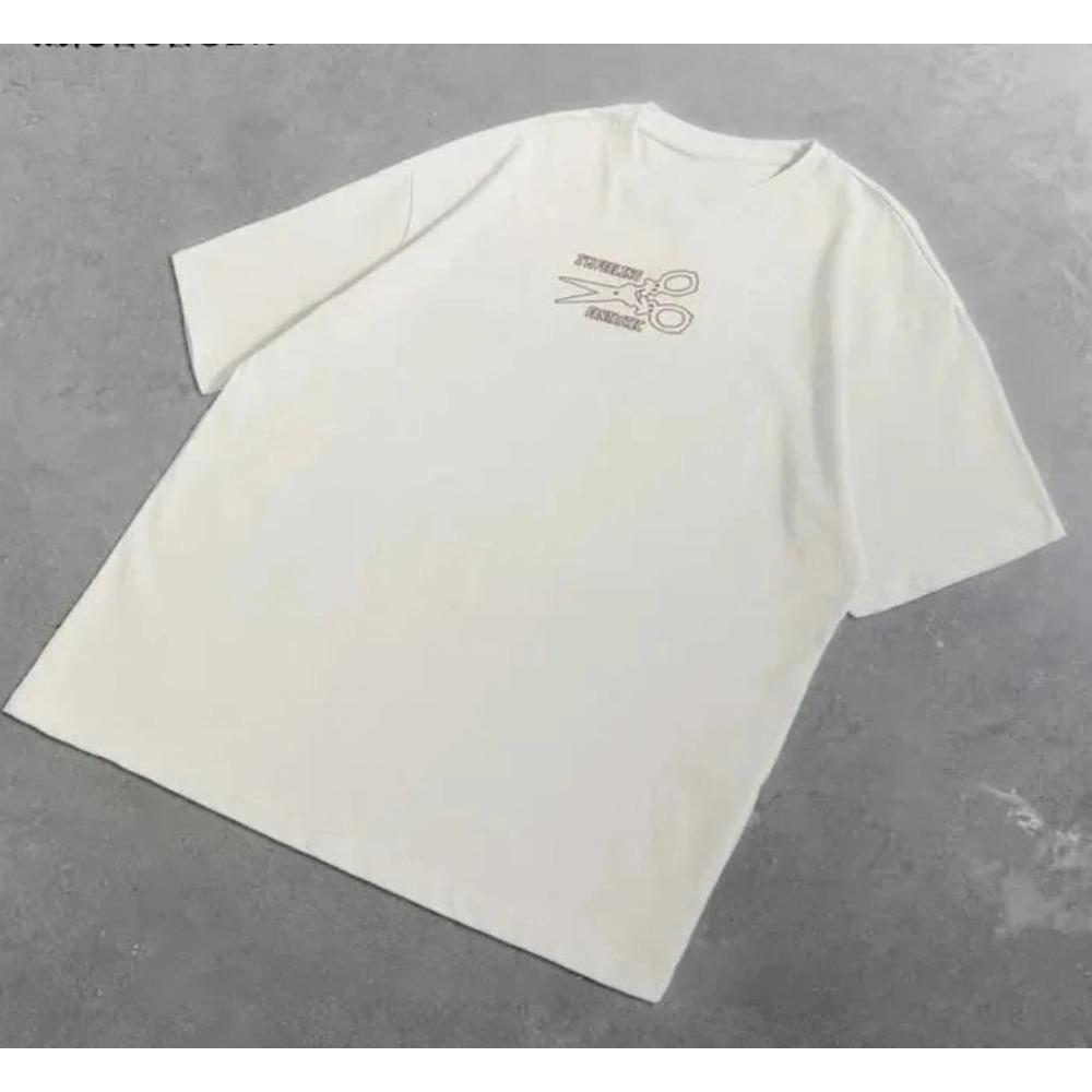 2025 Spring and Summer Fashion High-quality Men's and Women's Short-sleeved Printed T-shirts with All The Harajuku Movement