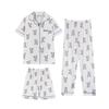 Women's Soft & Cute Rabbit Pajamas, Japanese Milk Tone, Cartoon Style, Girly Short-Sleeve 3-Piece Set