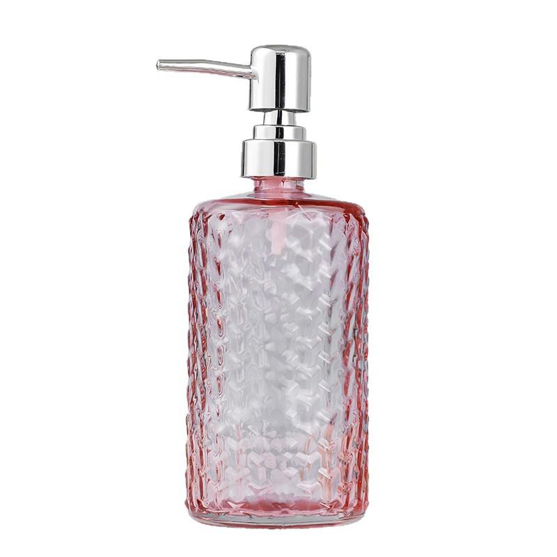 500ml European Style Refillable Glass Pump Bottle for Soap, Shampoo, Conditioner, or Shower Gel