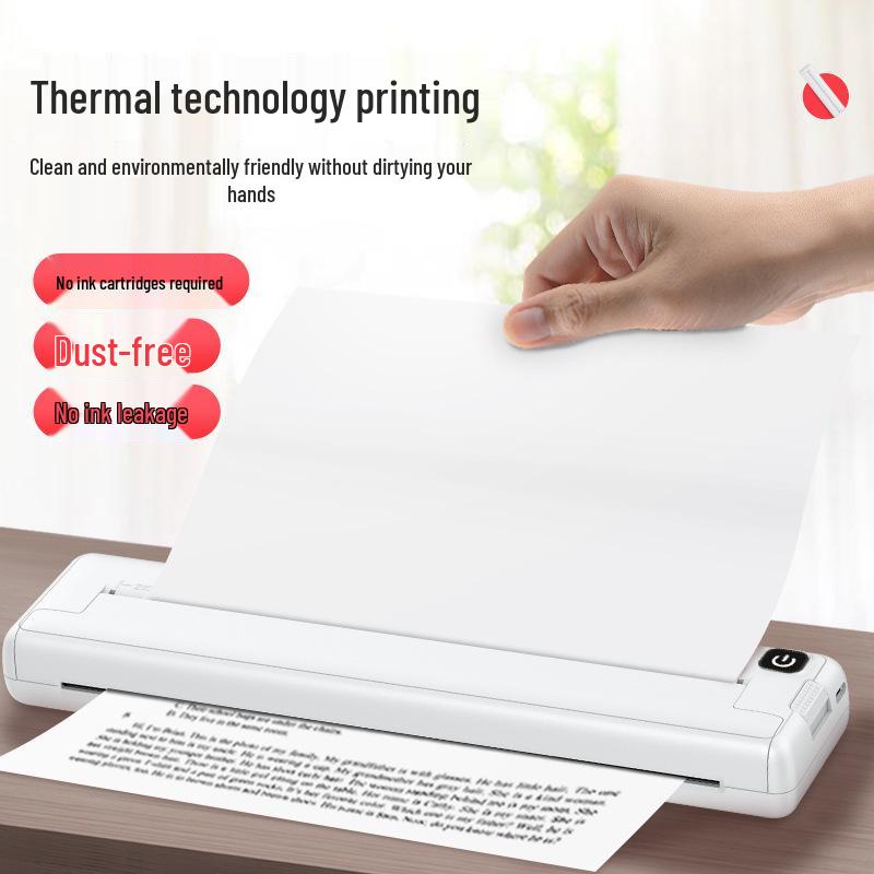 Bluetooth Wireless A4 Portable Inkless Thermal Printer for Home and Office Use