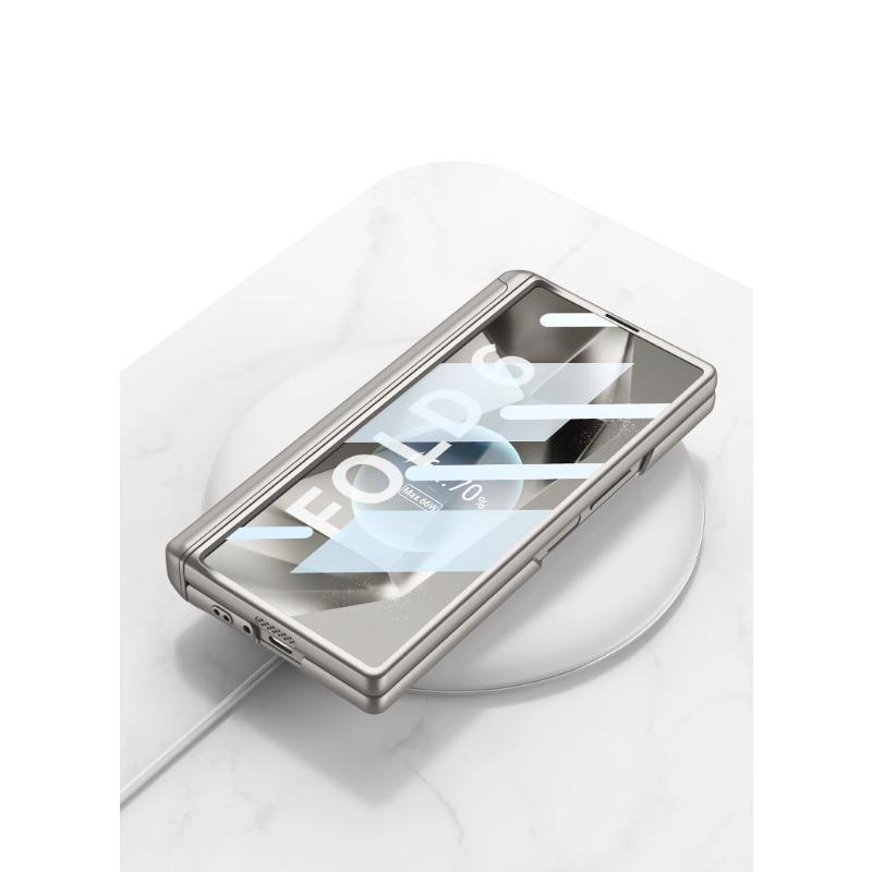 Tvrdý kryt z PC s magnetickým pantem pro Samsung Galaxy Z Fold 6 s držákem na pero, ochranný kryt obrazovky