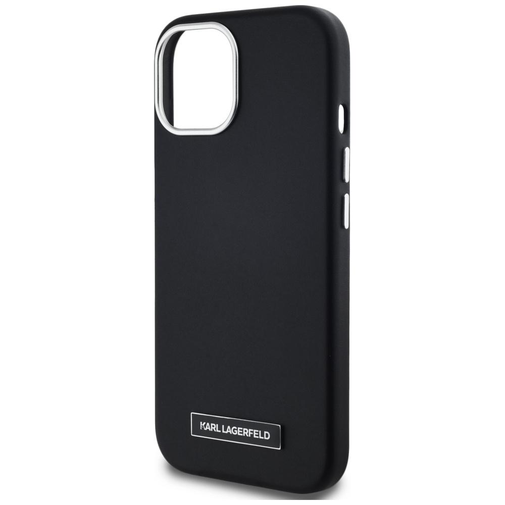 Karl Lagerfeld FW Metal Plate MagSafe Case for iPhone 15 Black