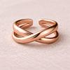 Solid Pure Copper Crisscross Ring – Handmade Adjustable Wrap Band – Handmade Minimalist Jewelry