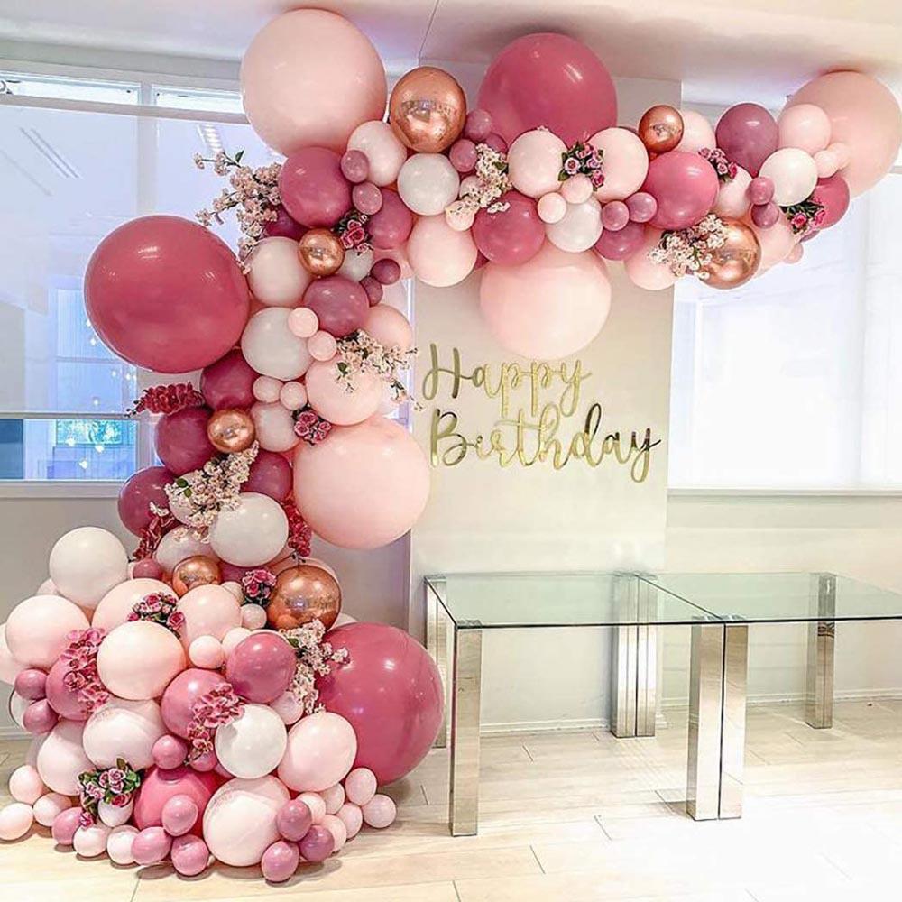 Bruiloft Verjaardag Babyborrel Geslachtsonthulling Decoraties Stofblauw Wit Ballonnenboog Slingerset