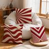 Pattern Geometric Pattern Red and White Cushion Cover Linen AntiMite Antibacterial Cushion Cover Invisible Zipper Sofa Decor