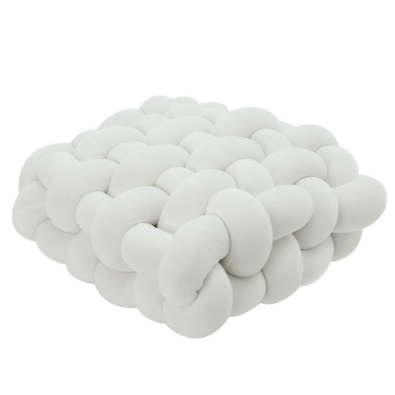 Living Room Cushion Square Hand Woven Plush Household Solid Color Bedroom Pillow Nordic Style Sofa Decoration Bay Window Cushion