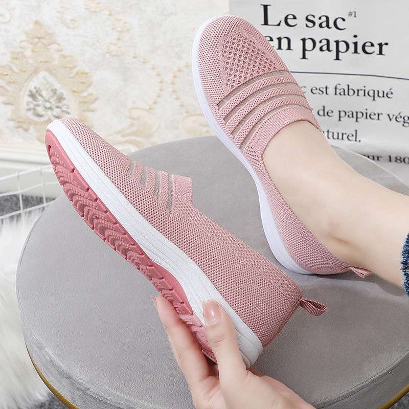 Spring and summer new flying woven old north cloth shoes women's casual running sports shoes summer mesh shoes non-slip breathable single shoes