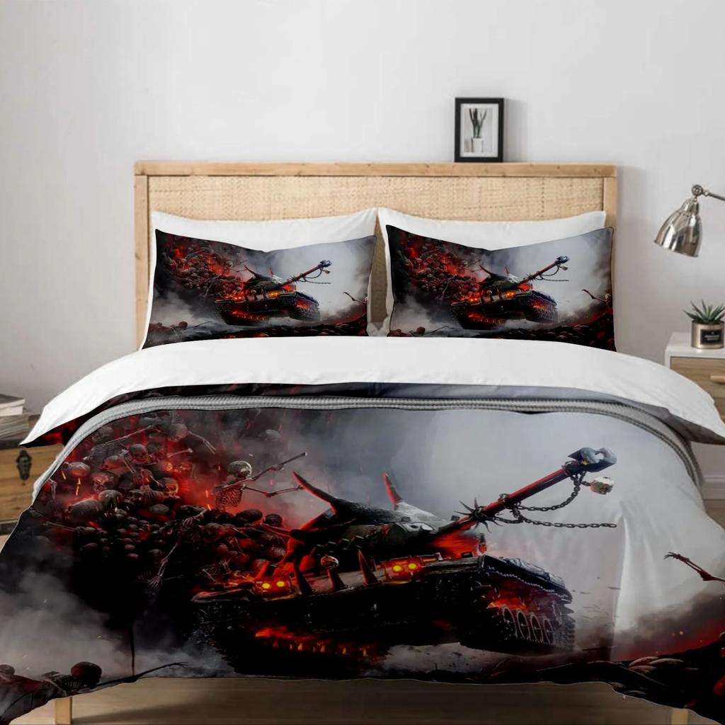Conjunto de capa de edredom de tanques militares, king, queen, casal, twin, solteiro, tamanho único, meninos, conjunto de roupa de cama