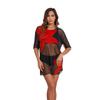 2026 Langqi New Three-piece Beach Sunscreen Suit Set Transparent Mesh Printing Split Swimsuit Women