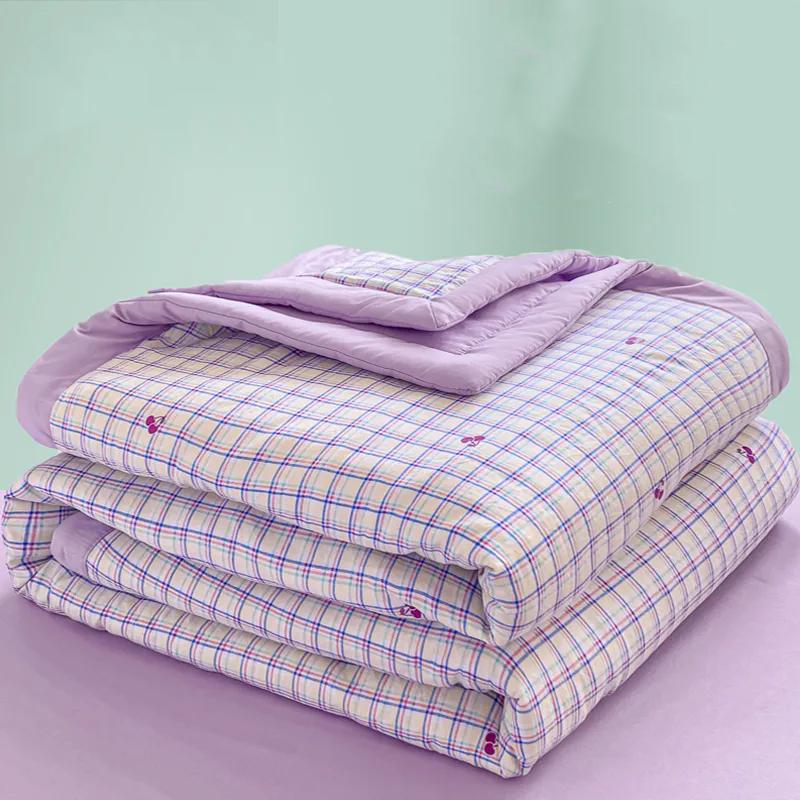 WTEMPO Thick Student Soft Dormitory Blankets Four Seasons Lightweight Quilts Retro Elegant Printed Large Size Simple Retro Foldable Blankets