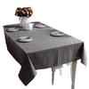 And Simple Yarn-Dyed Cotton And Linen Solid Color Geometric Rectangular Tablecloth Coffee Table Dining Table Cloth Cover Towel