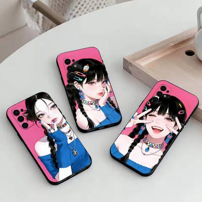 Cute Girl Phone Case For Samsung S25,S24,S21,S22,S23,S30,Ultra,S20,Plus,Fe,Soft Silicone Black Cover