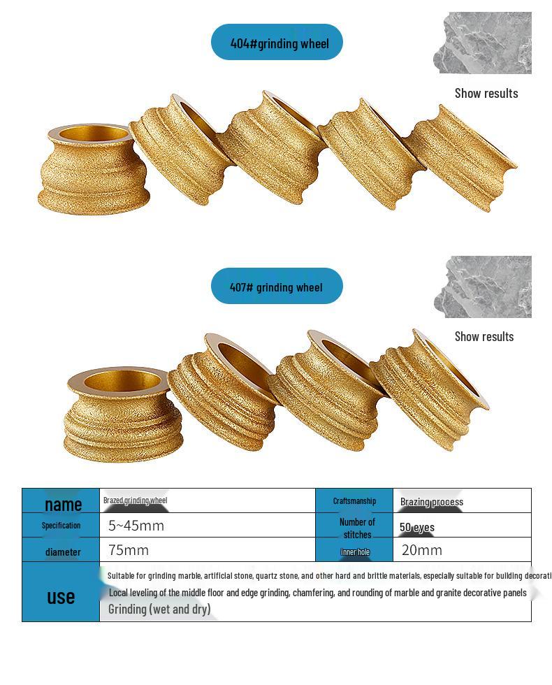 Stone Edge Grinding Wheel for French Edge Granite & Marble Tile - Trimming, Rounding, and Grooving with Angle Grinder
