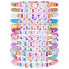 """WWJD"" Buchstaben Polymer Clay Perlen Armband Set": Europäischer/Amerikanischer Stil, 10er-Set Dankbarkeits-Glaubensarmbänder.